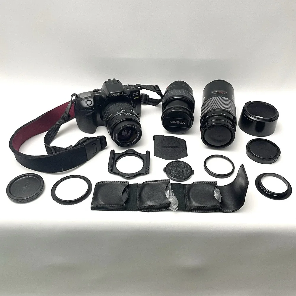 Minolta Maxxum 450si Camera Lot Bundle W/ 28-80mm, 28-105mm & 70-210mm AF Lenses